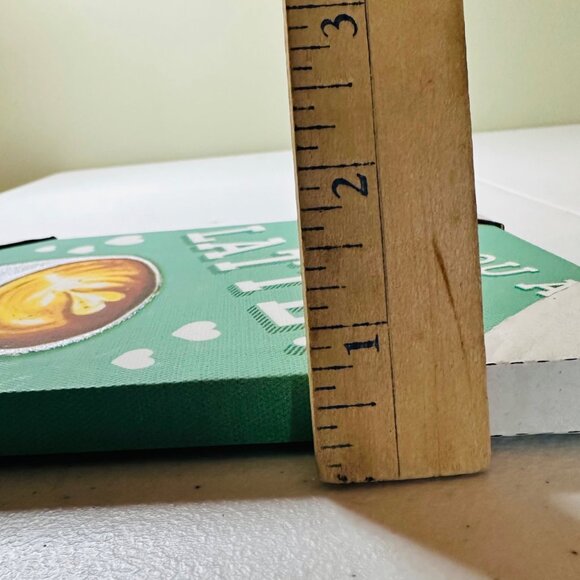 I LOVE YOU A WHOLE LATTE Canvas Wall Art Coffee Sign Coffee Decor Glitter Accent - Picture 5 of 7